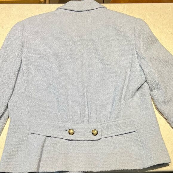 Vintage‎ Carlisle Women’s Size 10 Light Blue Textured Wool Blend Blazer Jacket - Picture 3 of 3